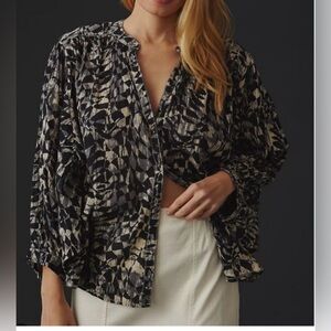 Pilcro Monochrome Patterned Blouse